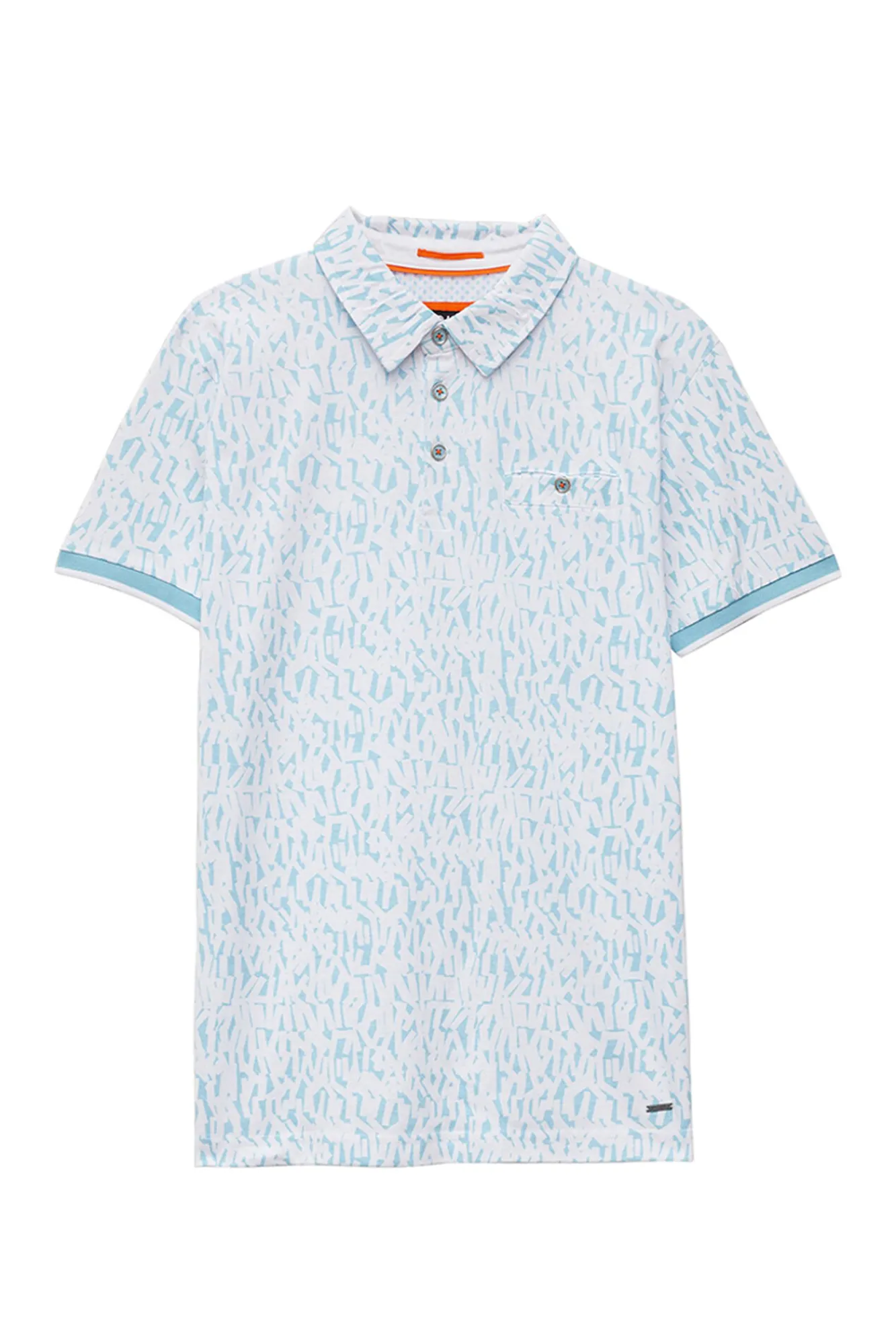 Inside Polo Estampado Letras Estampado Azul New