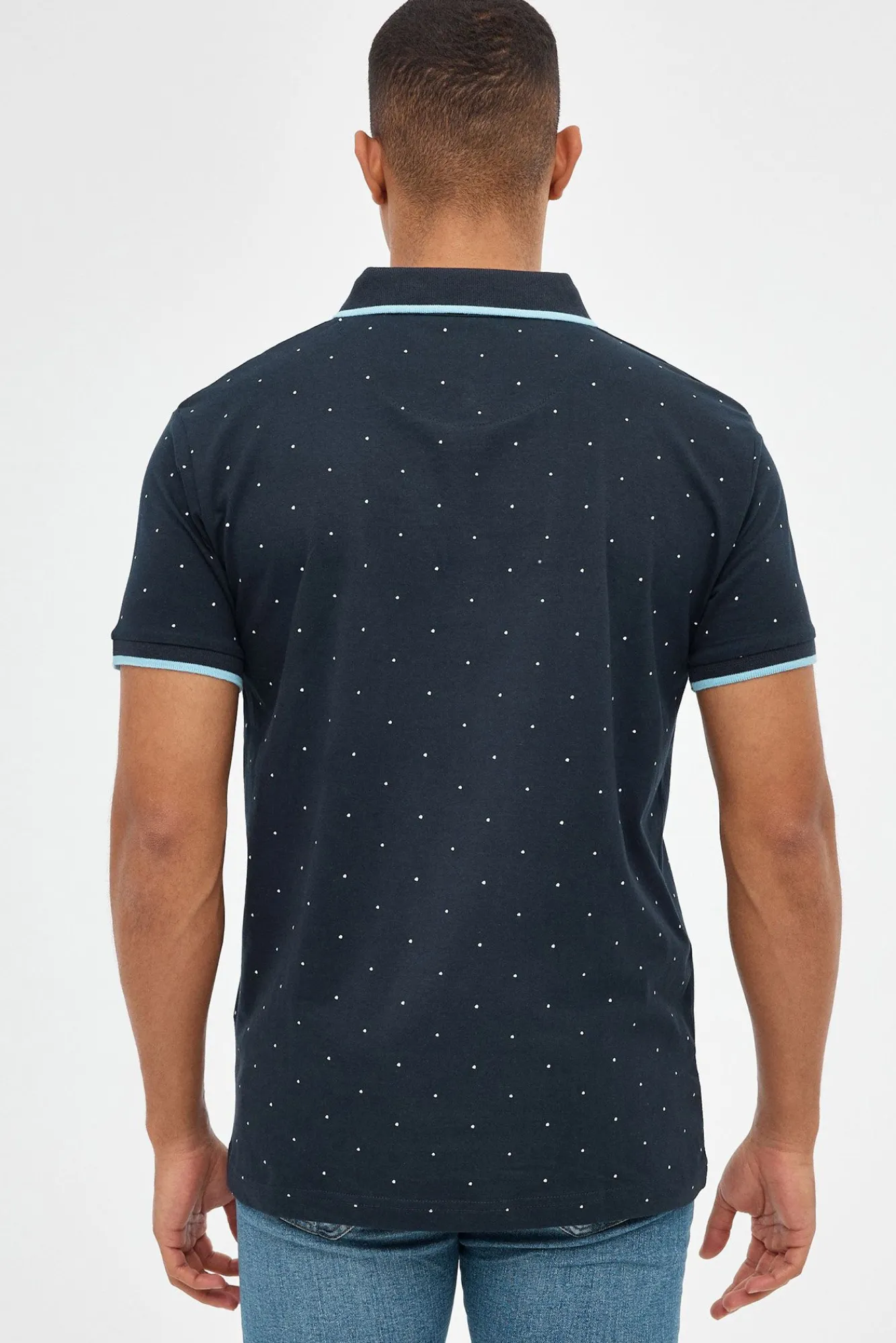 Inside Polo Estampado Mini Print Azul Oscuro Sale
