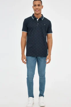 Inside Polo Estampado Mini Print Azul Oscuro Sale