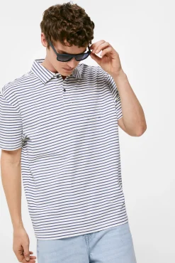 * Polo Jersey Multiraya Bolsillo Azul Medio Online