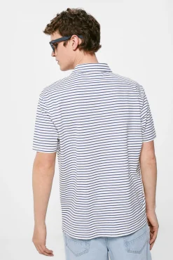 * Polo Jersey Multiraya Bolsillo Azul Medio Online