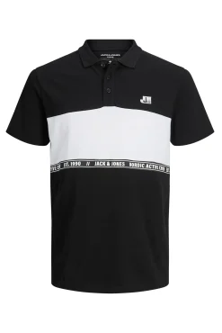 Jack & Jones Polo Liso Manga Corta Negro Clearance