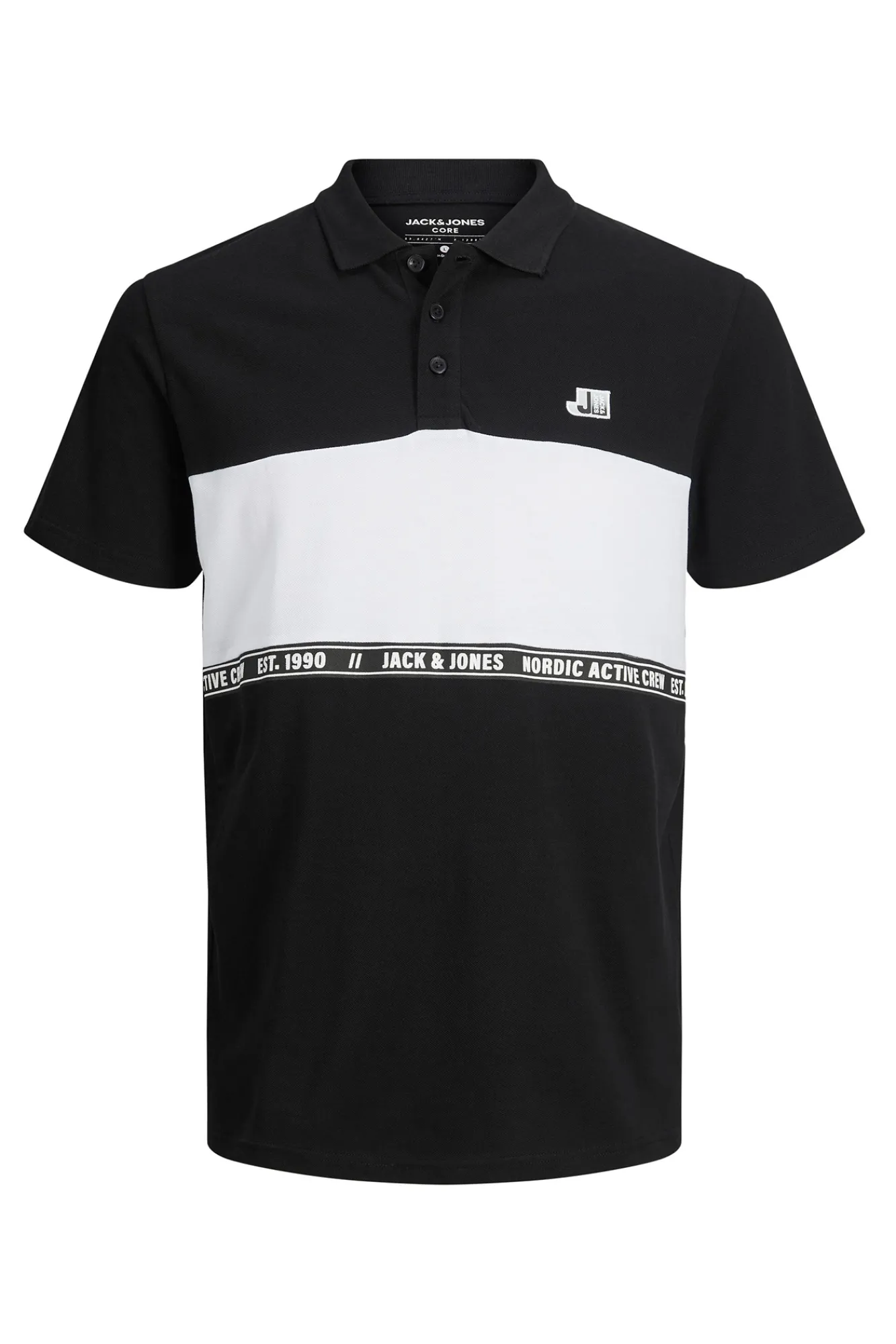 Jack & Jones Polo Liso Manga Corta Negro Clearance