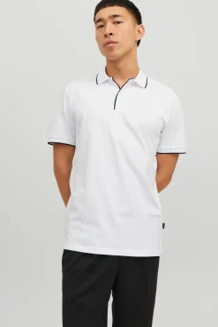 Jack & Jones Polo Liso Manga Corta Blanco Discount