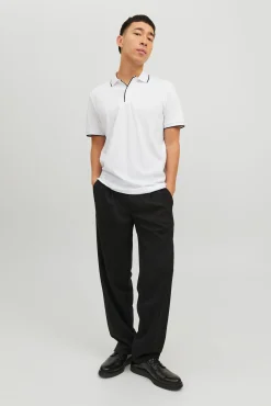Jack & Jones Polo Liso Manga Corta Blanco Discount