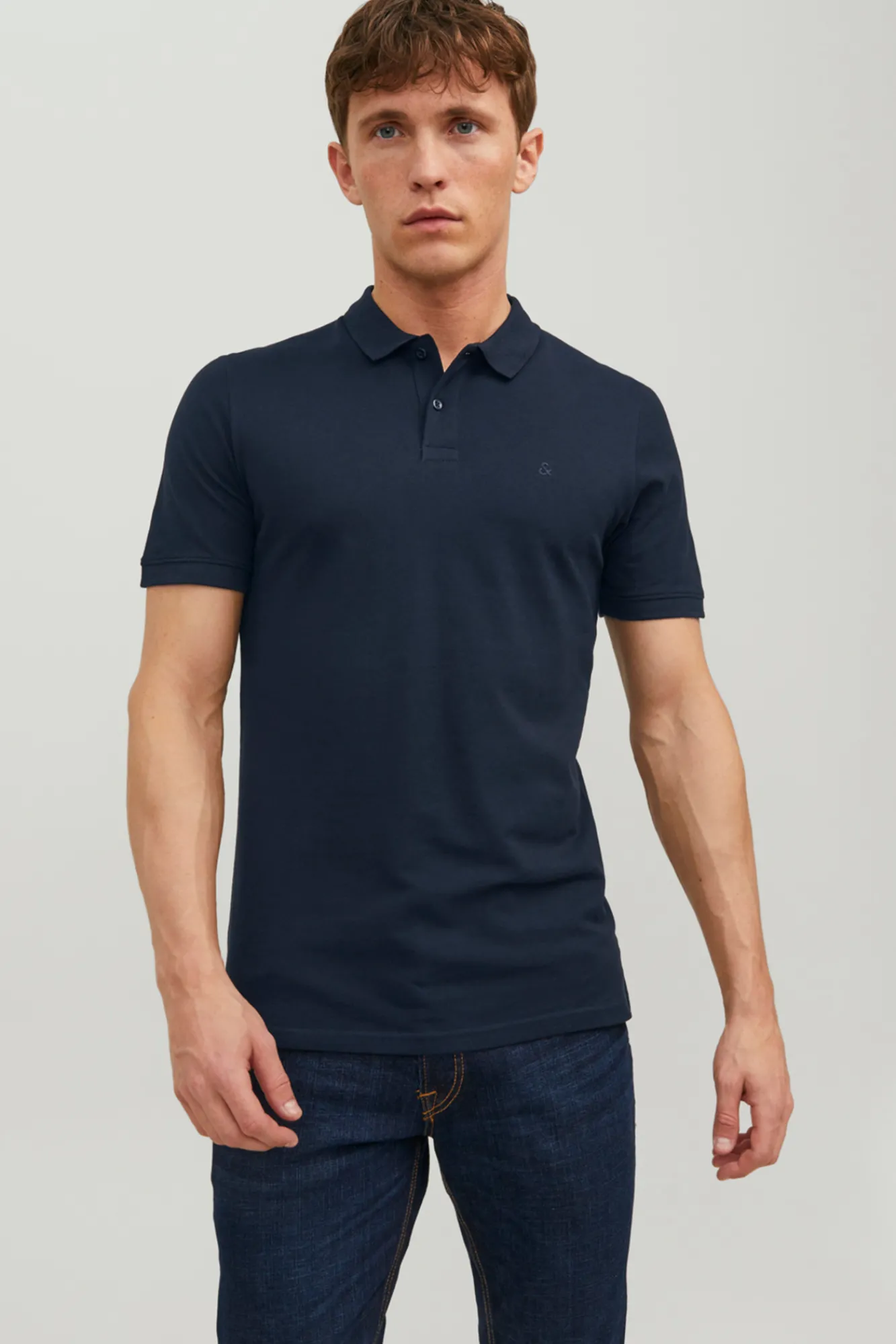 Jack & Jones Polo Liso Manga Corta Navy Hot