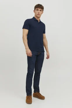Jack & Jones Polo Liso Manga Corta Navy Hot