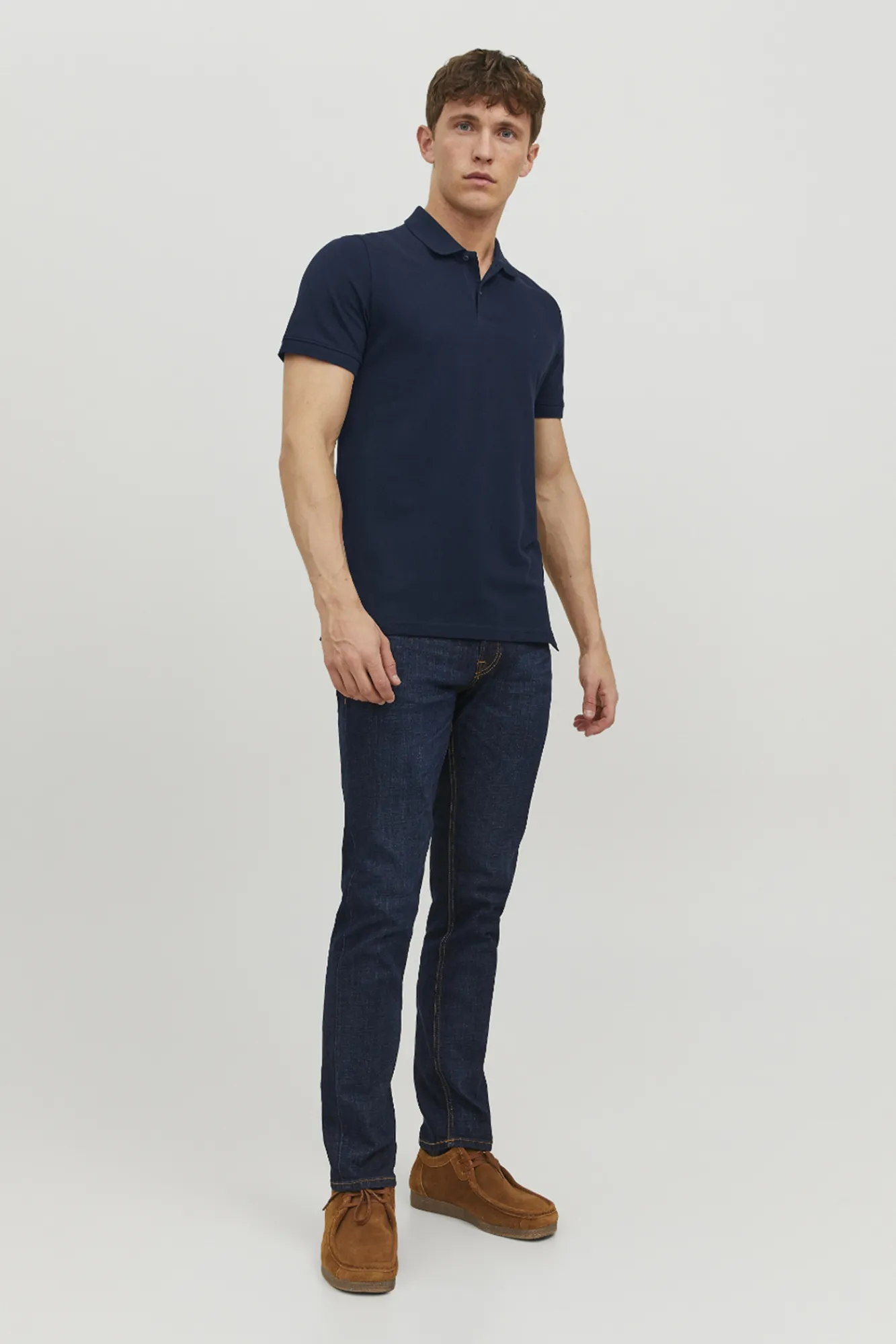 Jack & Jones Polo Liso Manga Corta Navy Hot
