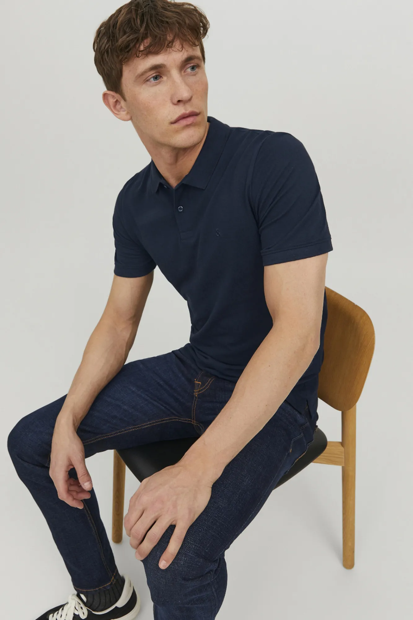 Jack & Jones Polo Liso Manga Corta Navy Hot
