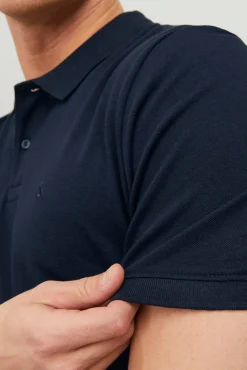 Jack & Jones Polo Liso Manga Corta Navy Hot