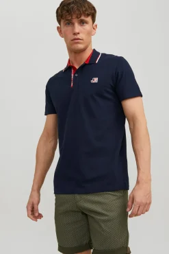 Jack & Jones Polo Liso Manga Corta Navy New