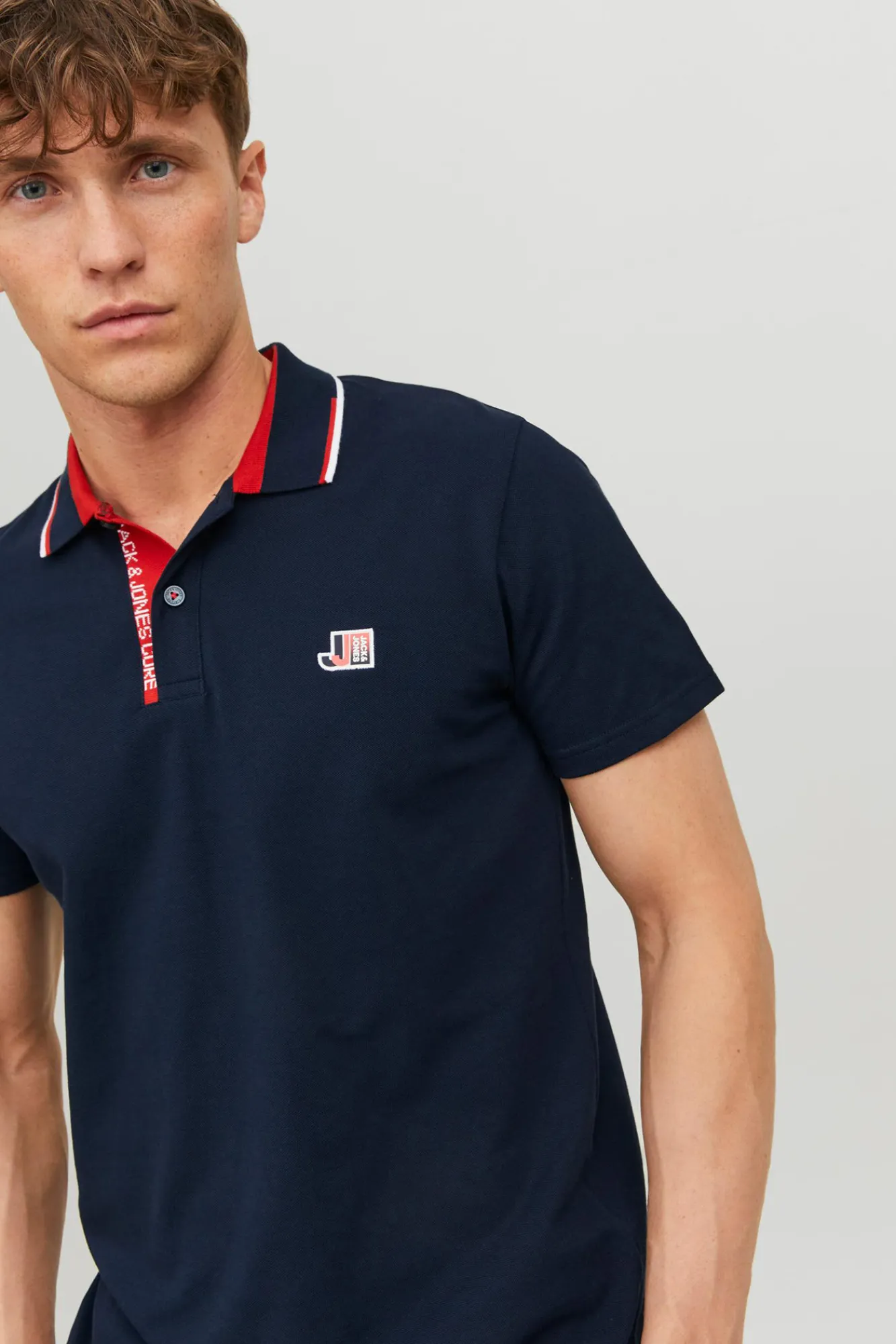 Jack & Jones Polo Liso Manga Corta Navy New