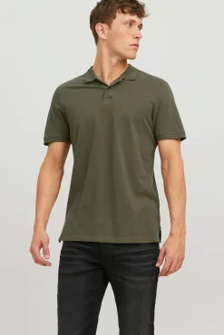 Jack & Jones Polo Liso Manga Corta Verde Discount