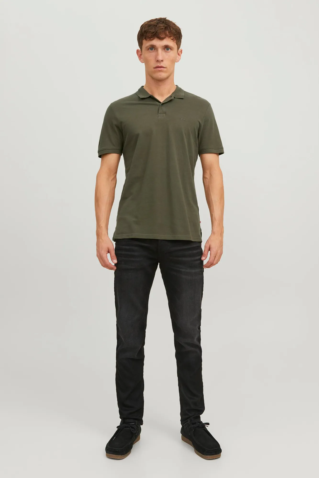 Jack & Jones Polo Liso Manga Corta Verde Discount