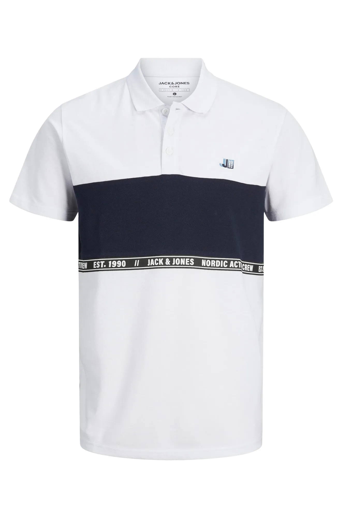Jack & Jones Polo Liso Manga Corta Blanco