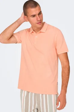 Only & Sons Polo Manga Corta Rojo New