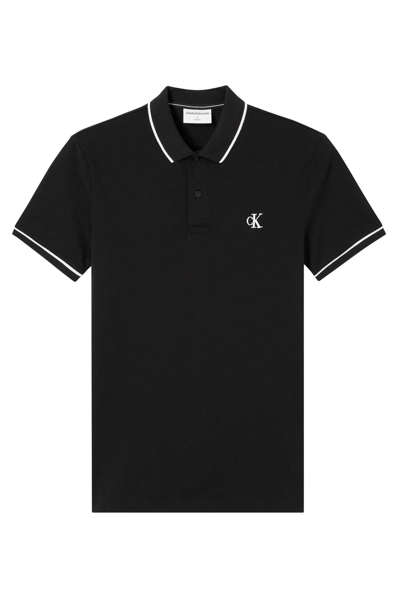 Calvin Klein Polo Manga Corta Negro New