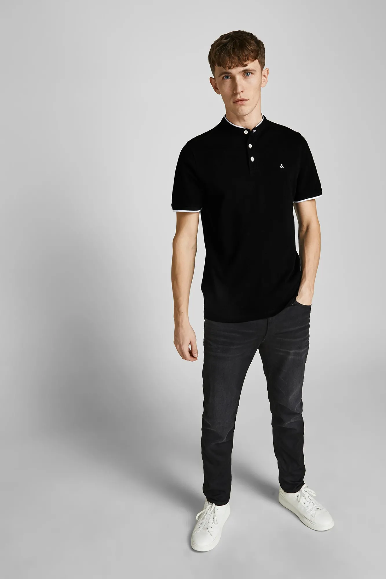 Jack & Jones Polo Manga Corta Negro Outlet