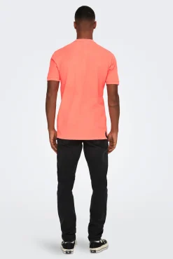 Only & Sons Polo Manga Corta Naranja Clearance