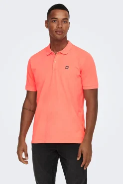 Only & Sons Polo Manga Corta Naranja Clearance