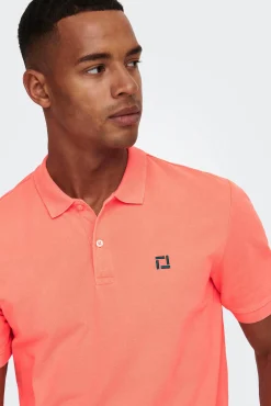 Only & Sons Polo Manga Corta Naranja Clearance