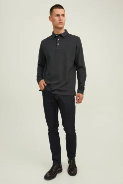 Jack & Jones Polo Manga Larga Gris Medio New