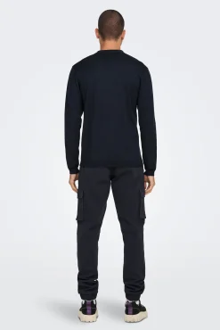Only & Sons Polo Manga Larga Navy Outlet