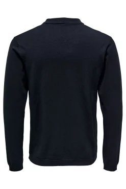 Only & Sons Polo Manga Larga Navy Outlet