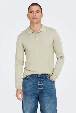 Only & Sons Polo Manga Larga Blanco Discount