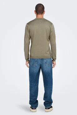 Only & Sons Polo Manga Larga Marron Medio Sale