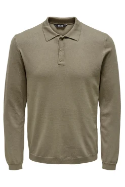 Only & Sons Polo Manga Larga Marron Medio Sale