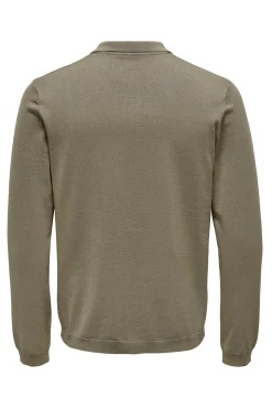 Only & Sons Polo Manga Larga Marron Medio Sale