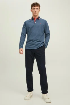 Jack & Jones Polo Manga Larga Azul Medio Best