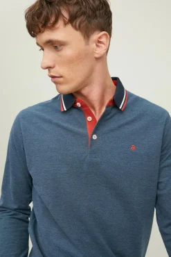Jack & Jones Polo Manga Larga Azul Medio Best