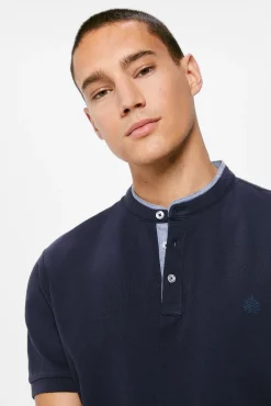 * Polo Mao Slim Azul Oscuro