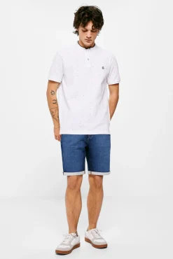 * Polo Mao Slim Estampado All Over Blanco