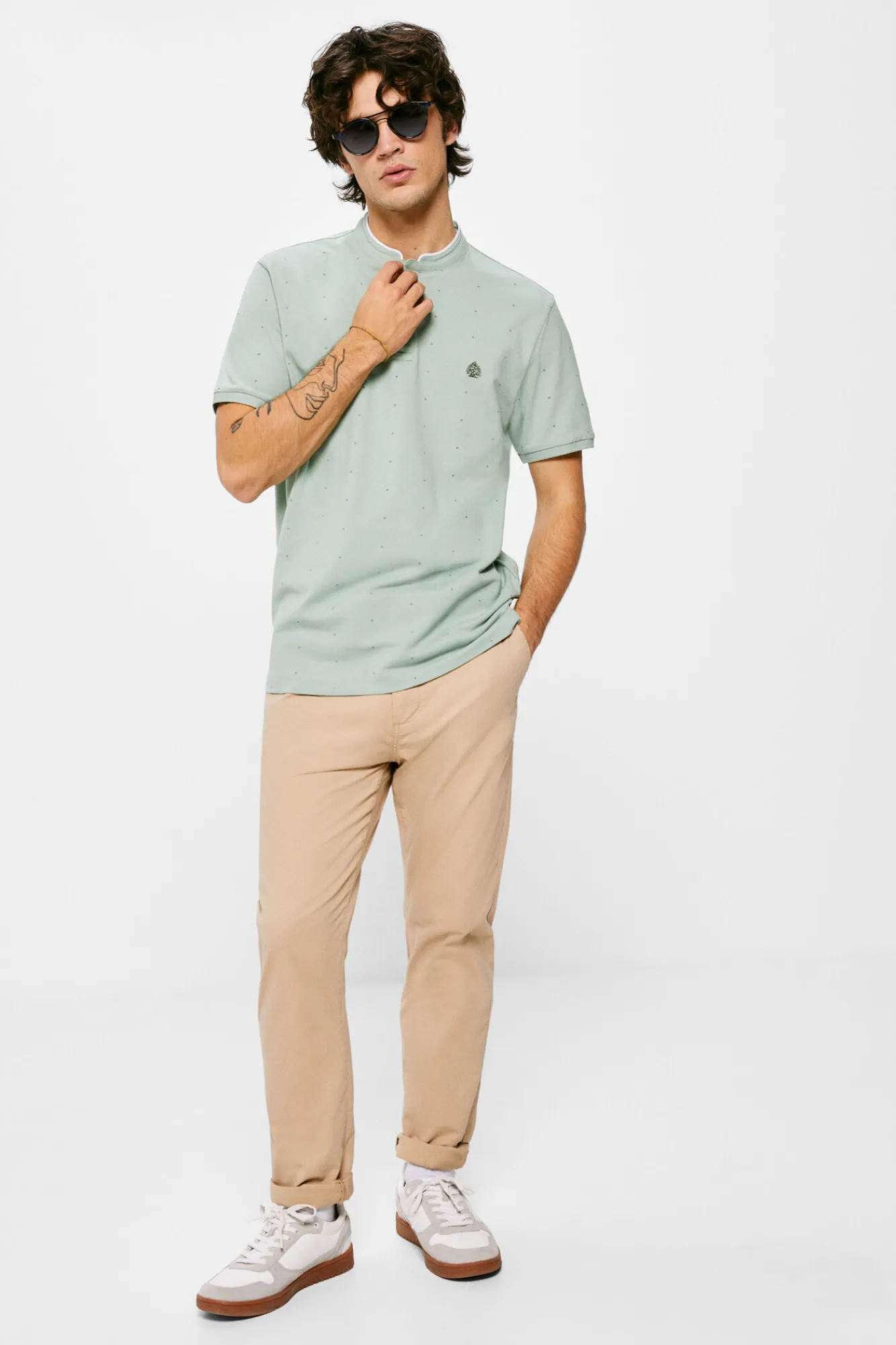 * Polo Mao Slim Estampado All Over Verde Best