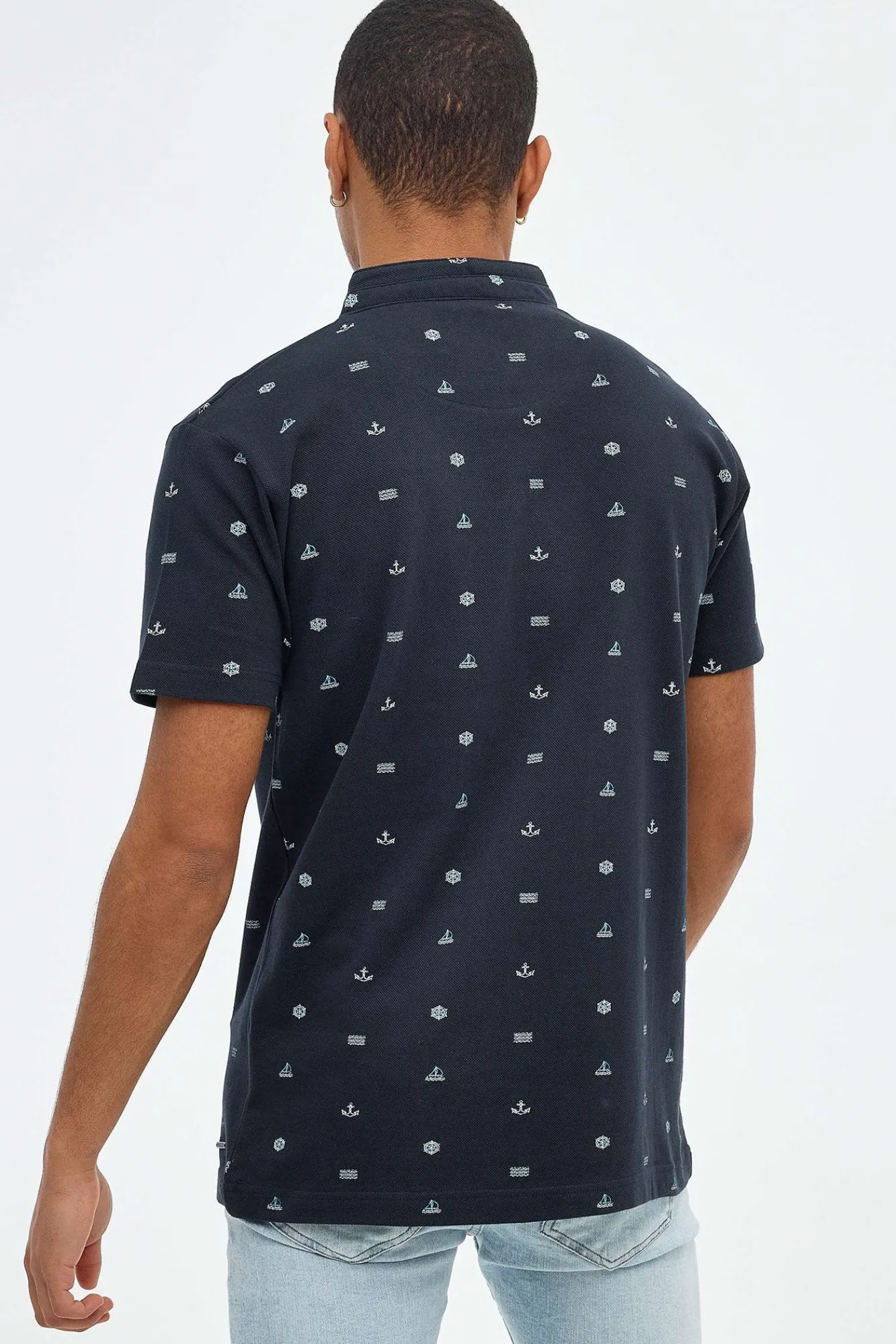 Inside Polo Miniprint Marinero Azul Oscuro