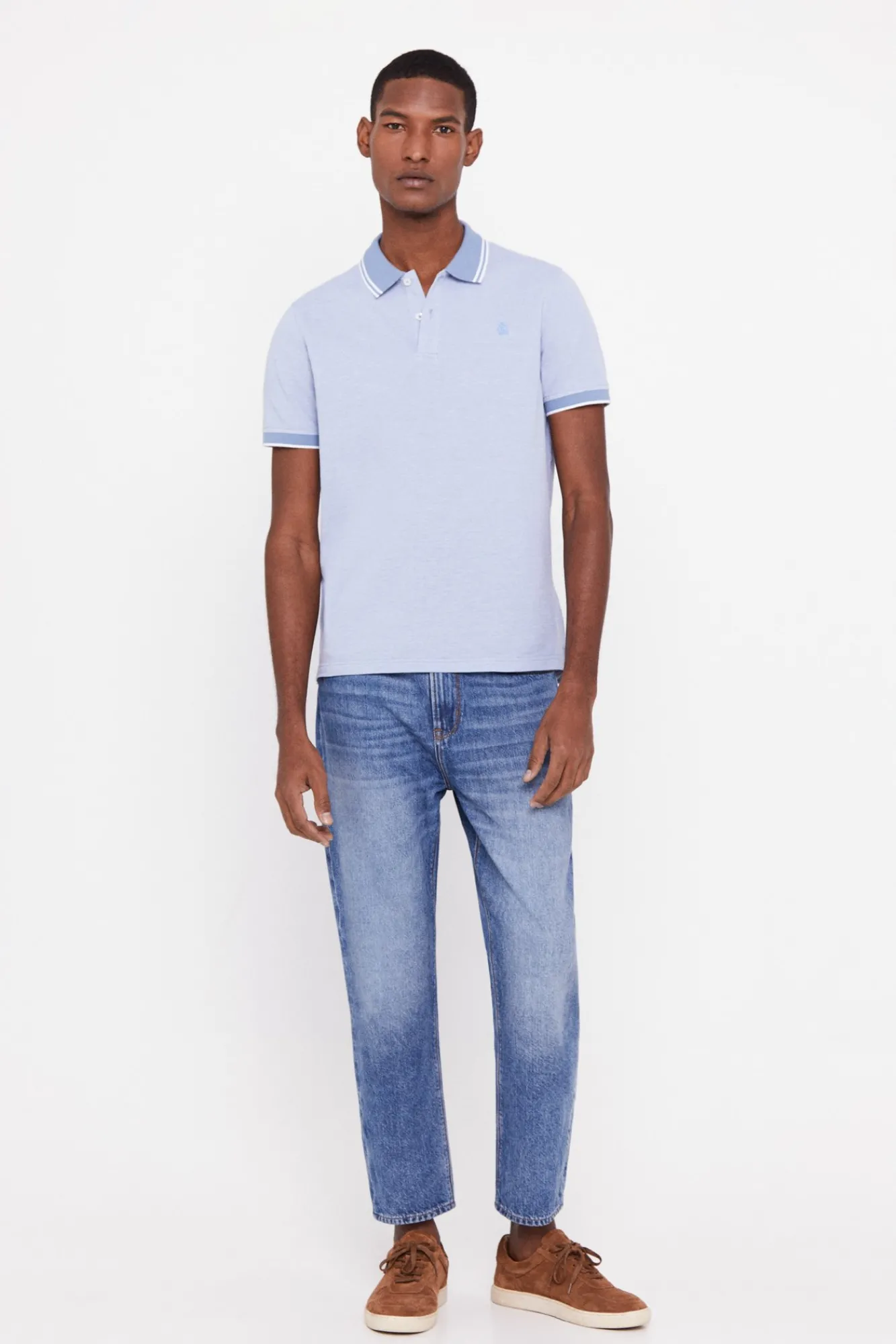 Cortefiel Polo Oxford Tip Azul Online