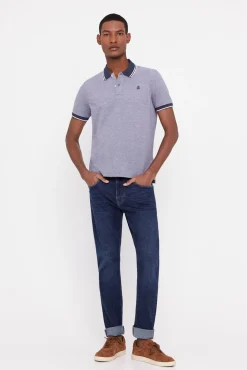 Cortefiel Polo Oxford Tip Azul Marino Hot