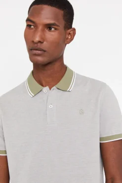Cortefiel Polo Oxford Tip Kaki Outlet
