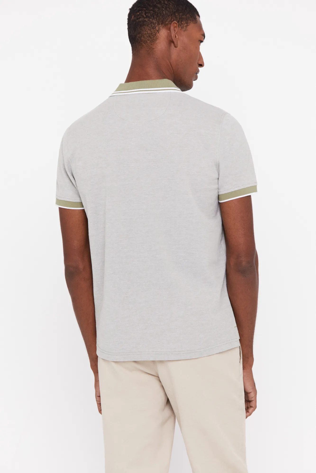 Cortefiel Polo Oxford Tip Kaki Outlet