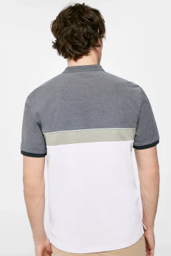 * Polo Oxford Tricolor Slim Azul Oscuro Hot
