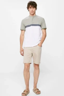 * Polo Oxford Tricolor Slim Kaki Oscuro