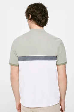 * Polo Oxford Tricolor Slim Kaki Oscuro