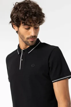 Tiffosi Polo Pique Negro Sale