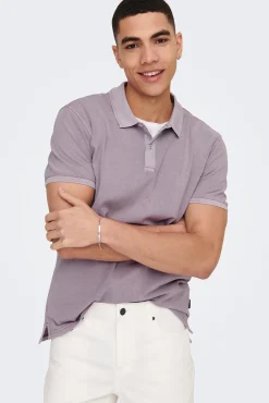 Only & Sons Polo Pique Morado Clearance
