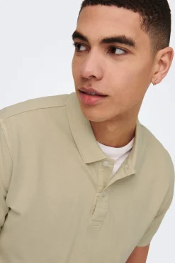 Only & Sons Polo Pique Gris Medio Outlet