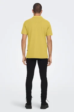 Only & Sons Polo Pique Marron Medio Clearance