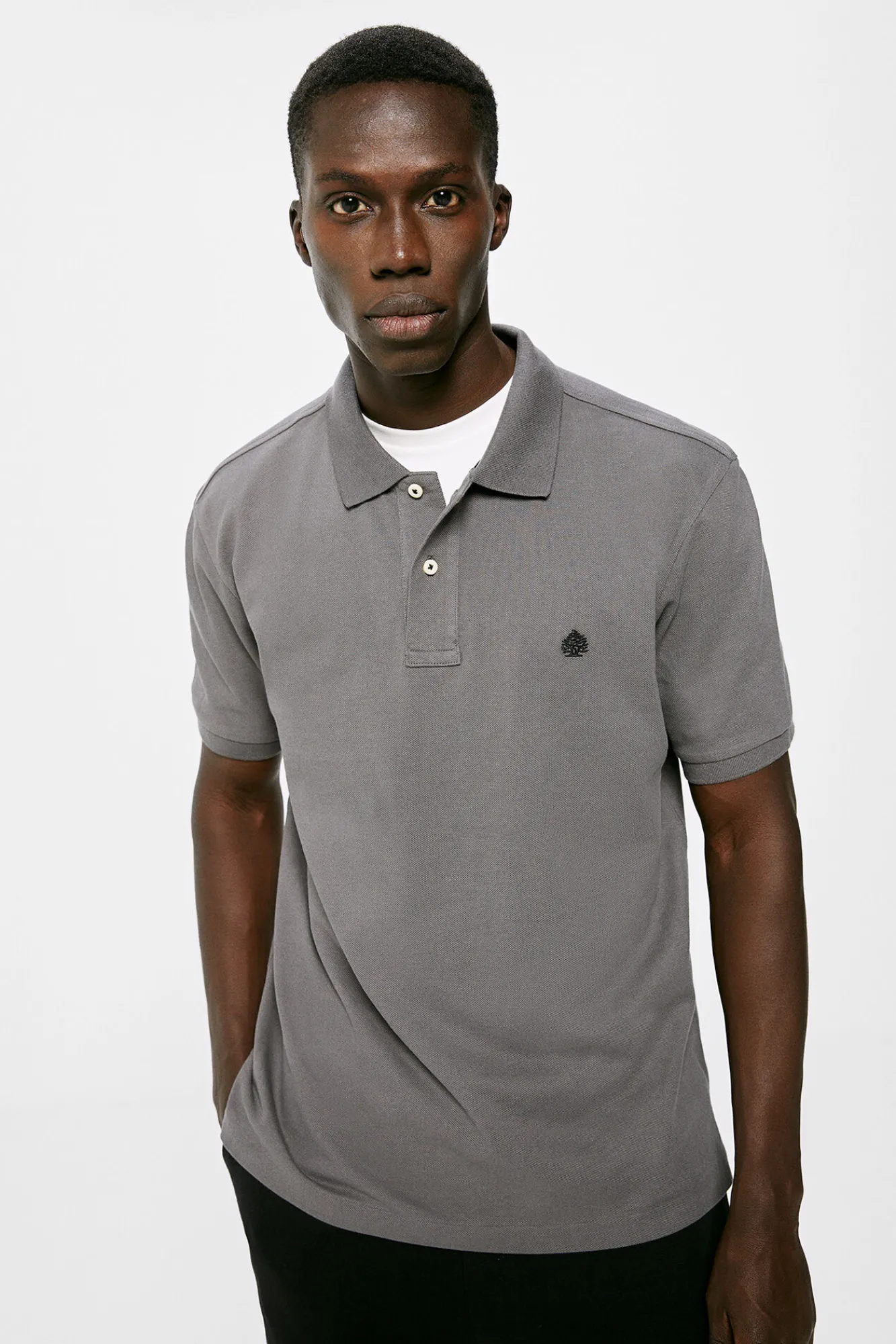 * Polo Pique Basico Gris Oscuro Clearance